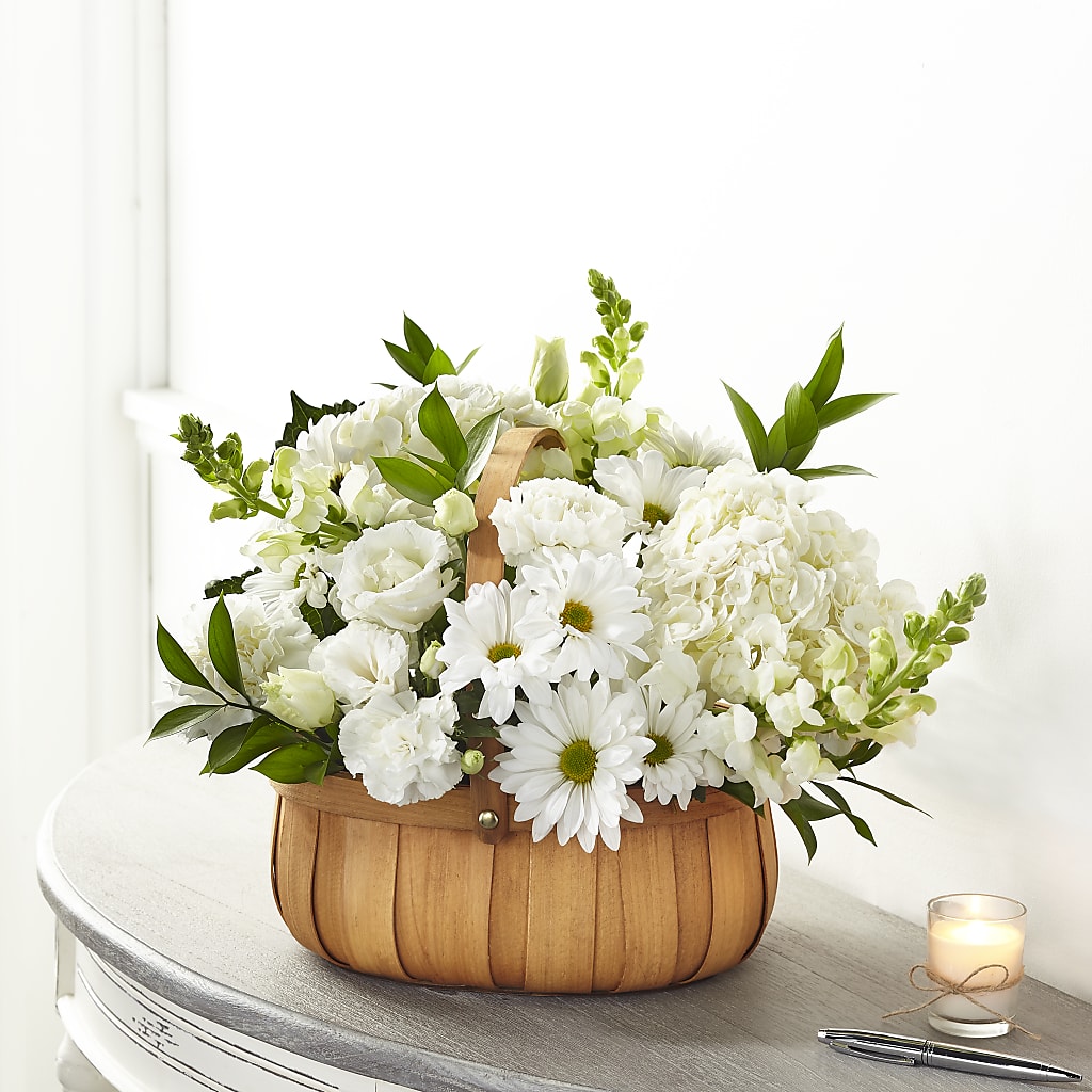 Pure Ivory Basket – THE SHOPPE ON KEY AVENUE FLORAL & GIFTS, Lampasas TX
