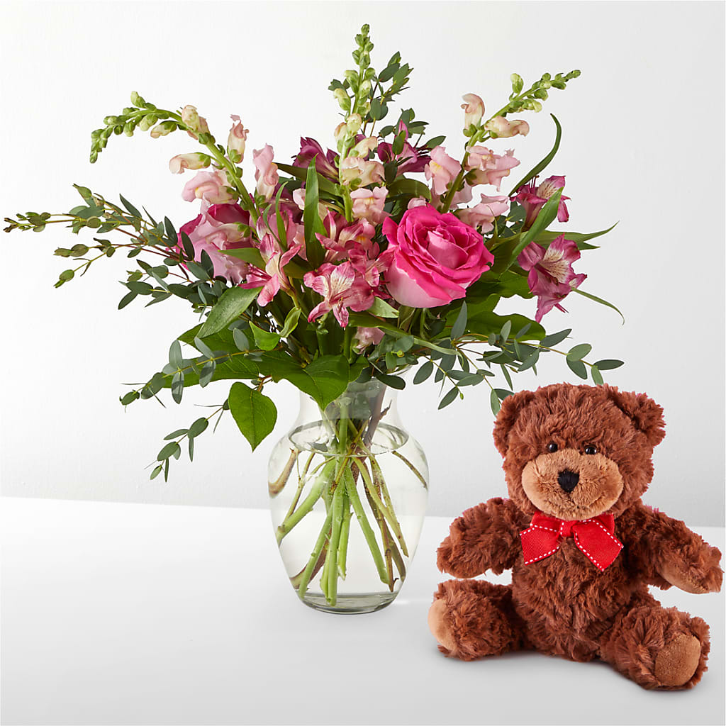 Happily Ever After Bouquet & Bear Set – THE SHOPPE ON KEY AVENUE FLORAL & GIFTS, Lampasas TX