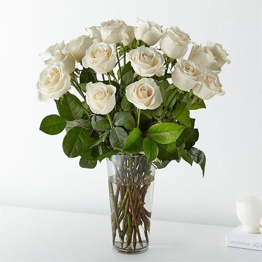 Long Stem White Rose Bouquet – THE SHOPPE ON KEY AVENUE FLORAL & GIFTS, Lampasas TX