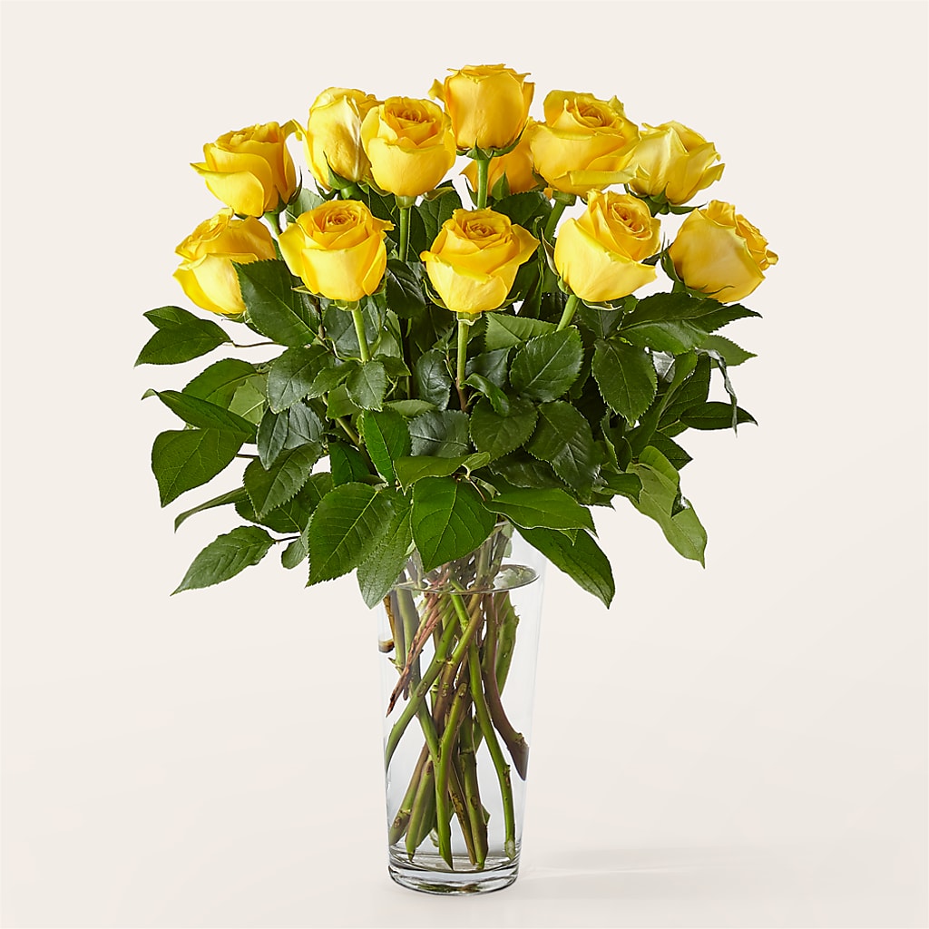 Long Stem Yellow Rose Bouquet – THE SHOPPE ON KEY AVENUE FLORAL & GIFTS, Lampasas TX