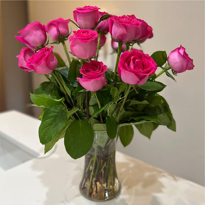 Long Stem Pink Rose Bouquet –  The Shoppe At Wildflower Hill, Lampasas TX