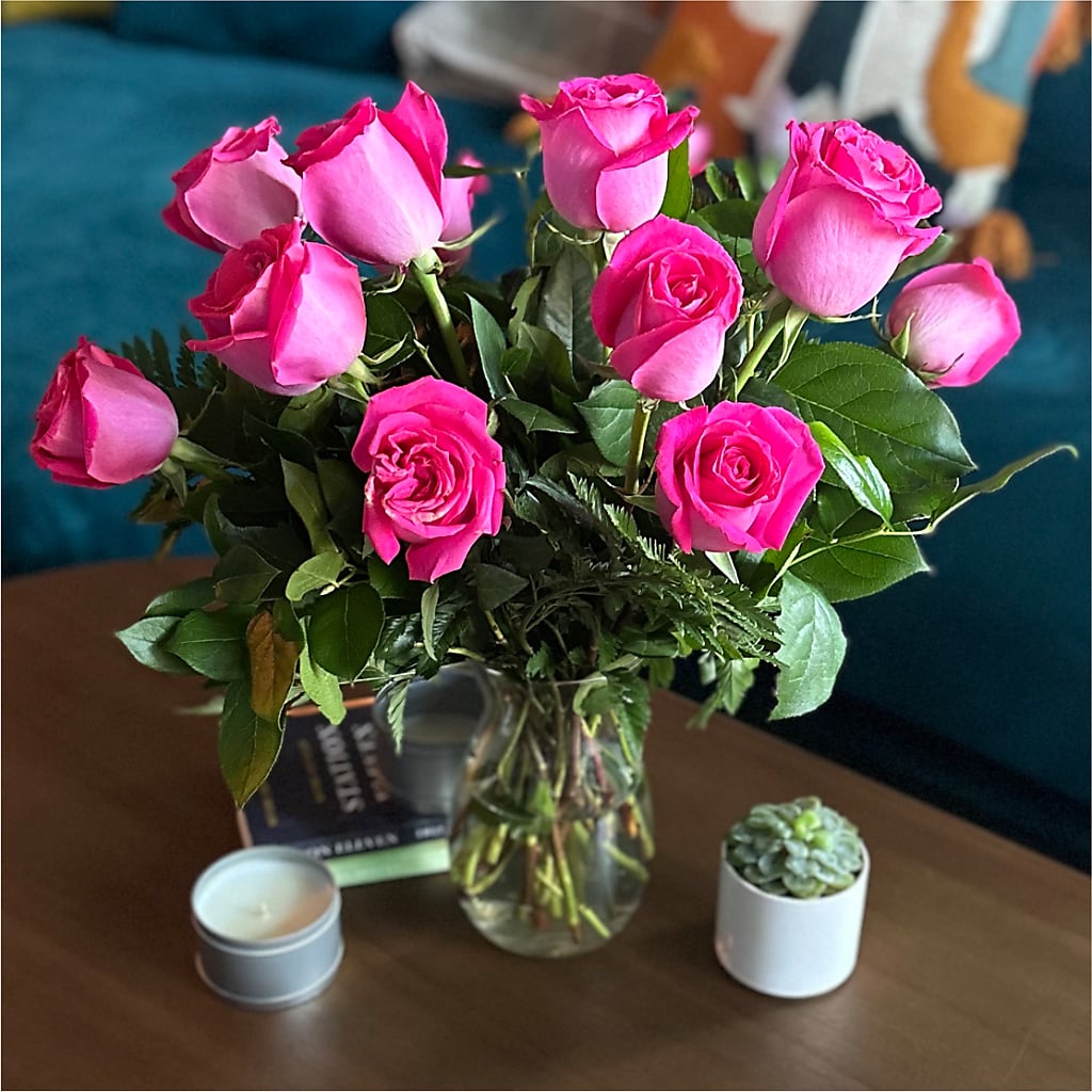 Long Stem Pink Rose Bouquet –  The Shoppe At Wildflower Hill, Lampasas TX