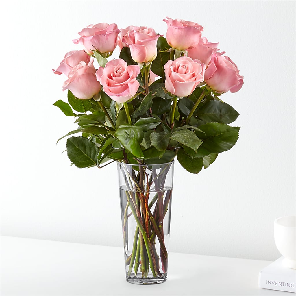 Long Stem Pink Rose Bouquet – THE SHOPPE ON KEY AVENUE FLORAL & GIFTS, Lampasas TX