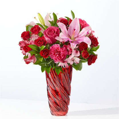 In Love Bouquet with Luxe Swirl Vase – THE SHOPPE ON KEY AVENUE FLORAL & GIFTS, Lampasas TX