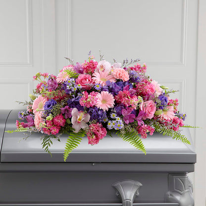 Glorious Garden Casket Spray – THE SHOPPE ON KEY AVENUE FLORAL & GIFTS, Lampasas TX