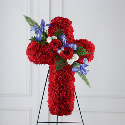 Faithful Hero Floral Cross – THE SHOPPE ON KEY AVENUE FLORAL & GIFTS, Lampasas TX