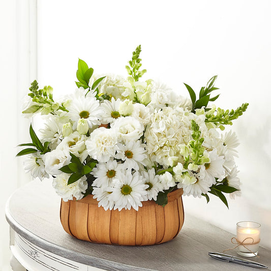 Pure Ivory Basket – THE SHOPPE ON KEY AVENUE FLORAL & GIFTS, Lampasas TX
