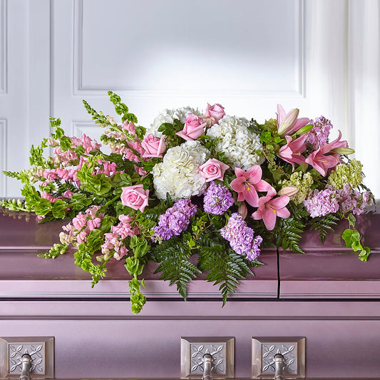 Life's Gratitude Casket Spray – THE SHOPPE ON KEY AVENUE FLORAL & GIFTS, Lampasas TX