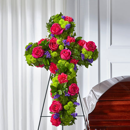 Tribute Rose Floral Cross – THE SHOPPE ON KEY AVENUE FLORAL & GIFTS, Lampasas TX