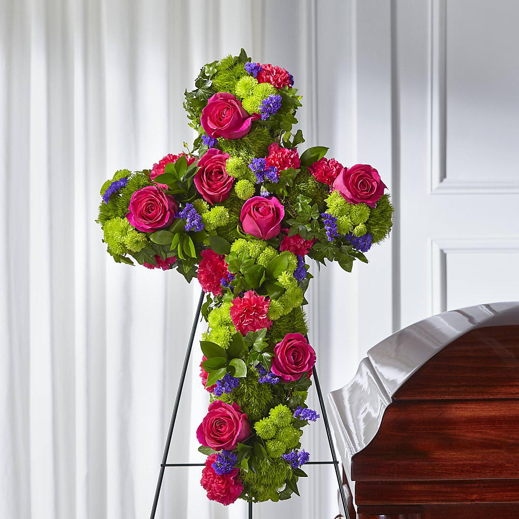 Tribute Rose Floral Cross –  The Shoppe At Wildflower Hill, Lampasas TX