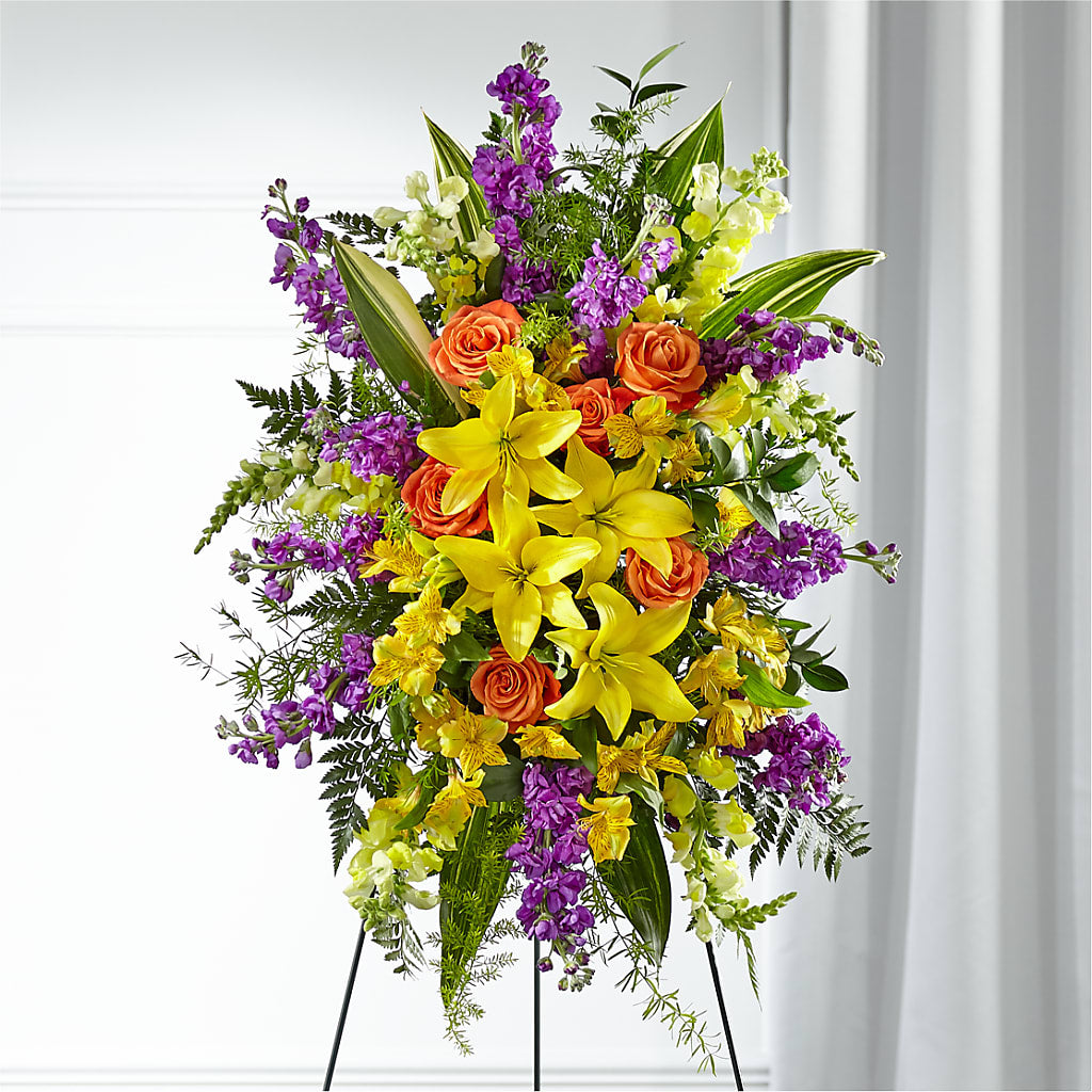 Thoughtful Prayers Standing Spray – THE SHOPPE ON KEY AVENUE FLORAL & GIFTS, Lampasas TX