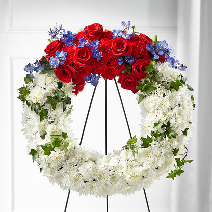 Patriotic Passion Wreath – THE SHOPPE ON KEY AVENUE FLORAL & GIFTS, Lampasas TX