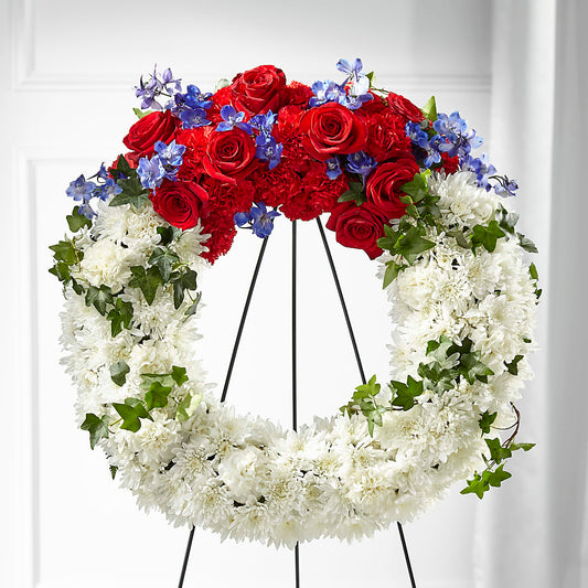 Patriotic Passion Wreath – THE SHOPPE ON KEY AVENUE FLORAL & GIFTS, Lampasas TX