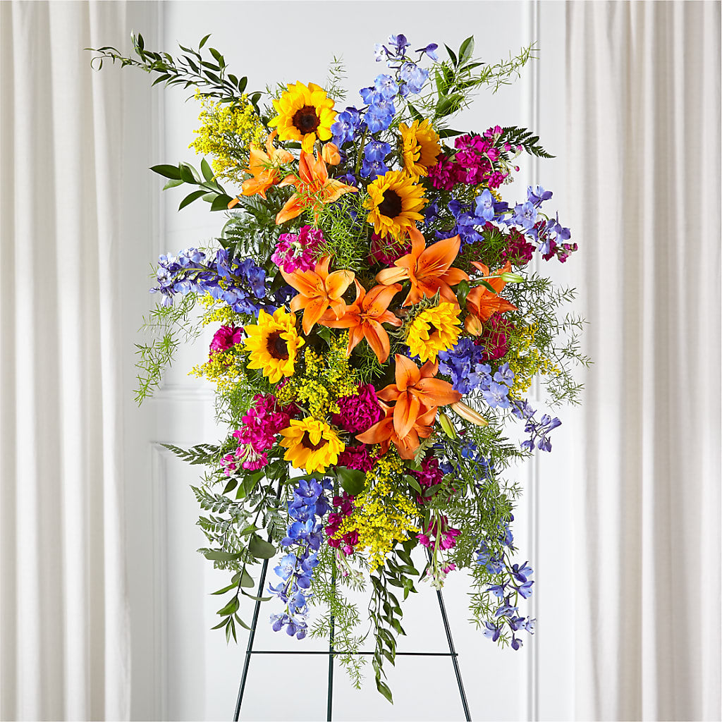 Sunlit Memories Standing Spray (Standard) –  The Shoppe At Wildflower Hill, Lampasas TX