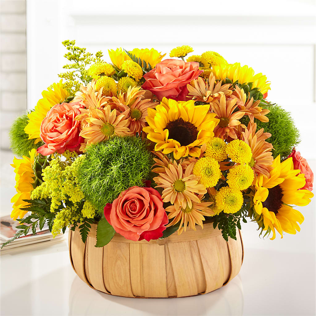 Harvest Sunflower Basket – THE SHOPPE ON KEY AVENUE FLORAL & GIFTS, Lampasas TX