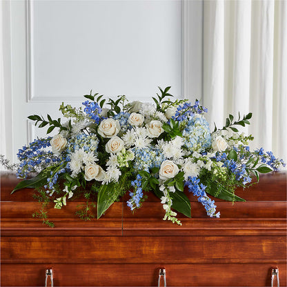 Timeless Essence Casket Spray – THE SHOPPE ON KEY AVENUE FLORAL & GIFTS, Lampasas TX