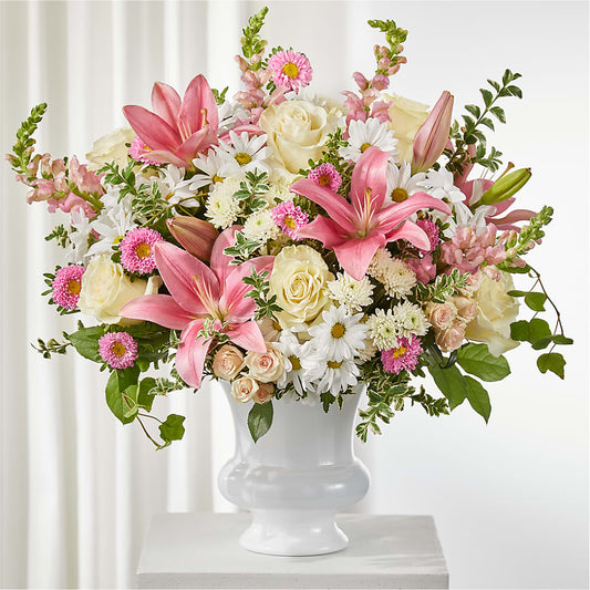 Empathetic Blooms Urn Arrangement – THE SHOPPE ON KEY AVENUE FLORAL & GIFTS, Lampasas TX