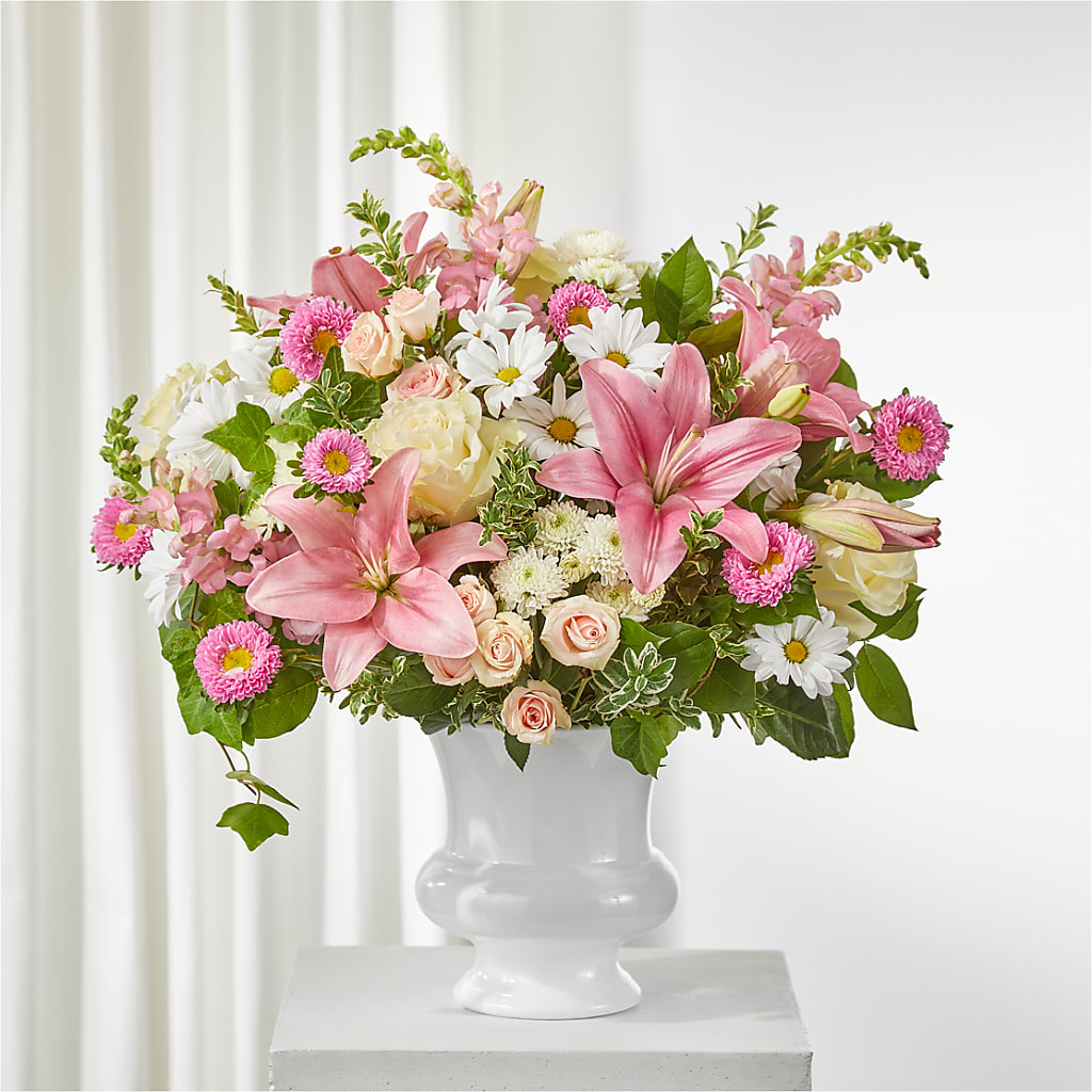 Empathetic Blooms Urn Arrangement – THE SHOPPE ON KEY AVENUE FLORAL & GIFTS, Lampasas TX