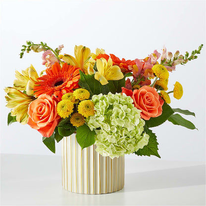 Autumn Sunshine Bouquet with Ivory Vase –  The Shoppe At Wildflower Hill, Lampasas TX