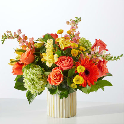 Autumn Sunshine Bouquet with Ivory Vase –  The Shoppe At Wildflower Hill, Lampasas TX