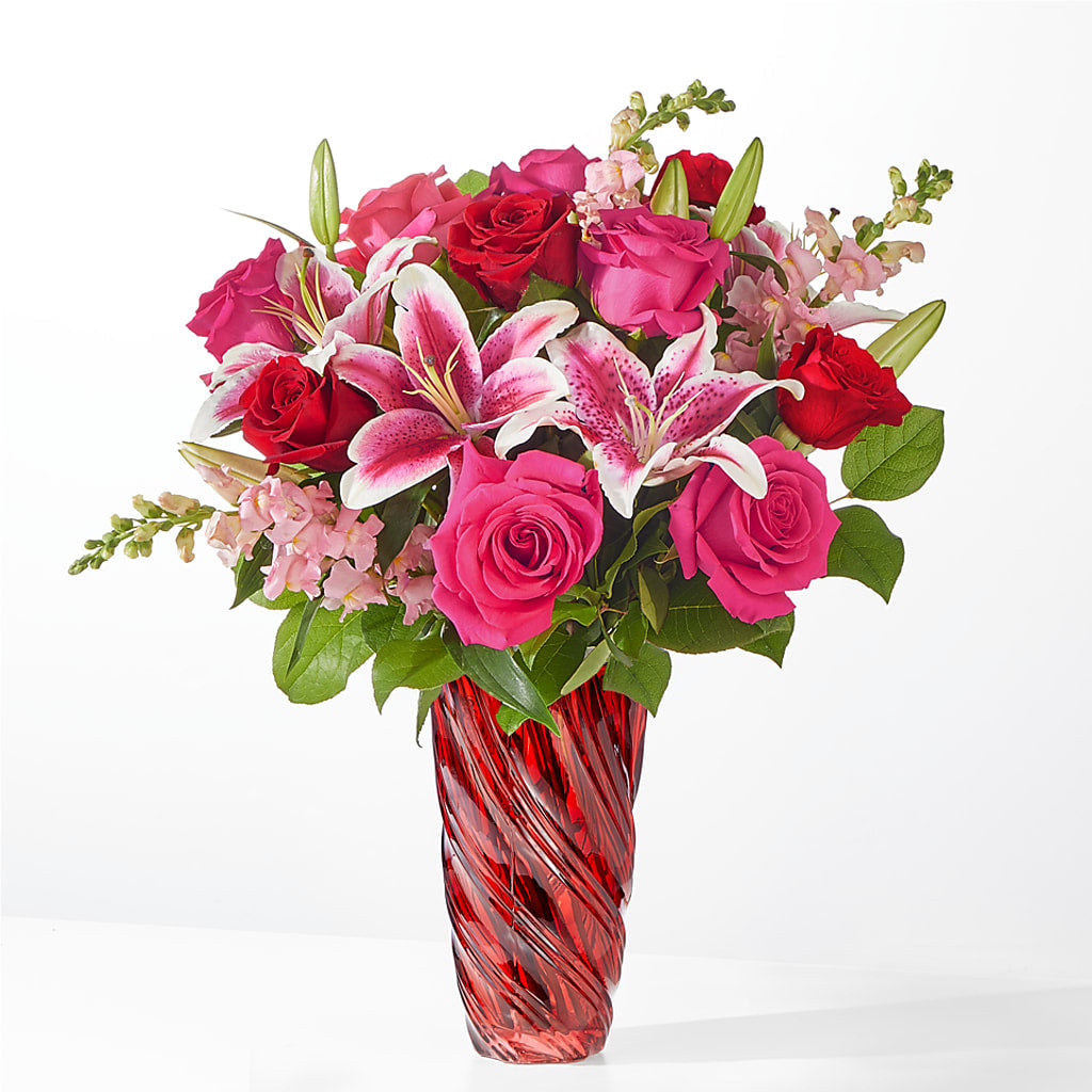 Always You Bouquet with Luxe Swirl Vase – THE SHOPPE ON KEY AVENUE FLORAL & GIFTS, Lampasas TX