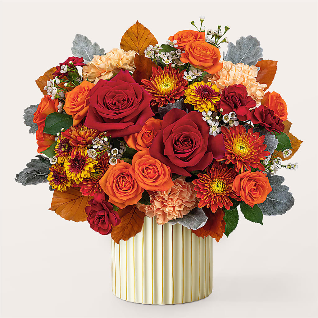 Merlot Bouquet with Ivory Vase –  The Shoppe At Wildflower Hill, Lampasas TX