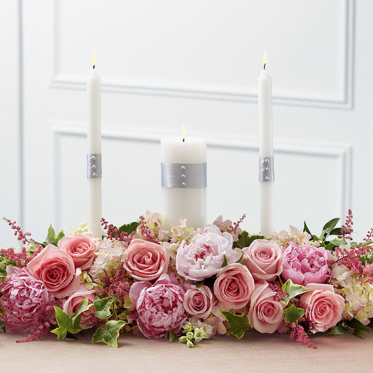 Worldwide Romance Unity Candle Arrangement – THE SHOPPE ON KEY AVENUE FLORAL & GIFTS, Lampasas TX