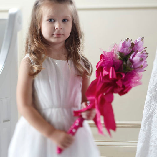 Sparkle Pink Flower Girl Bouquet – THE SHOPPE ON KEY AVENUE FLORAL & GIFTS, Lampasas TX