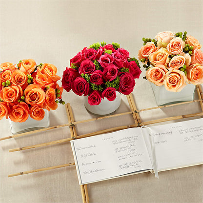 Dawn Rose Centerpiece – THE SHOPPE ON KEY AVENUE FLORAL & GIFTS, Lampasas TX
